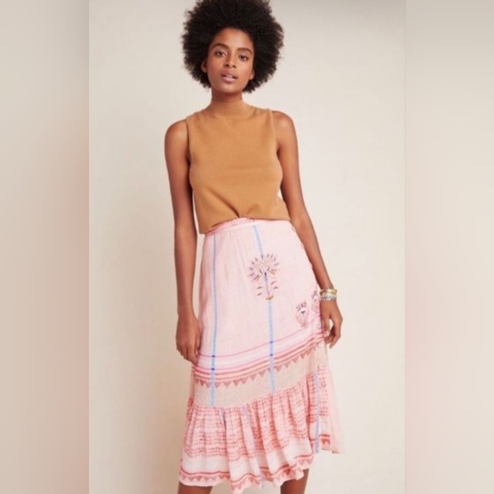 Vineet Bahl Anthropologie Clover Midi Skirt NWT Size L